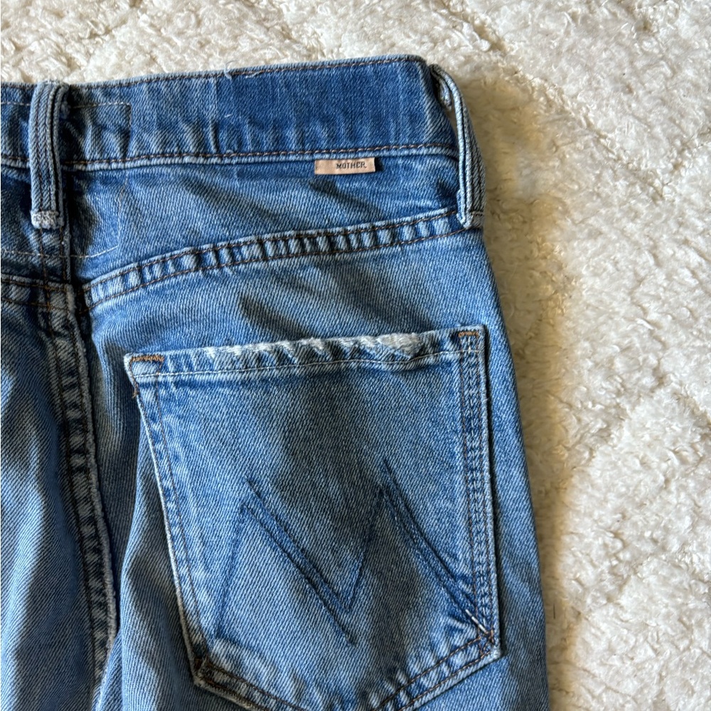 MOTHER Straight Leg Jeans in Medium Blue - Picture 5 of 5